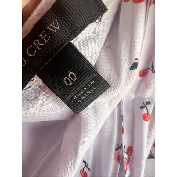 J Crew cherry print white halter tie neck sleeveless lined  tank 00 - Picture 5 of 8